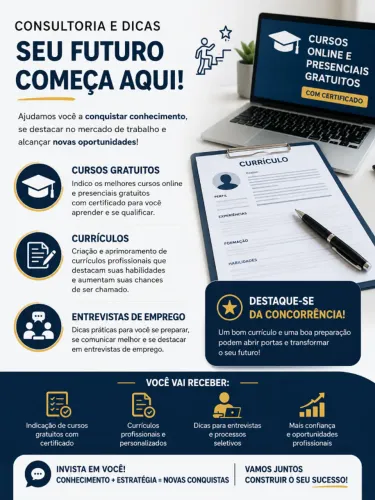 Consultoria de Cursos, Currículos e Entrevistas de Emprego