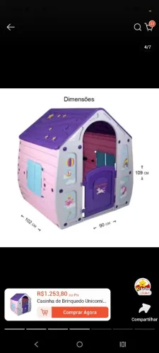 Casinha do unicórnio infantil