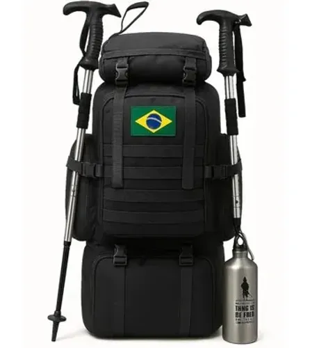 Mochila Tática 70L Grande Capacidade para Camping Caminhada Viagem Impermeável-z1573