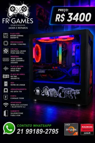 Computador Ryzen 7 1700 RX590 8gb