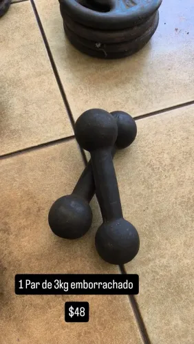 Par de halter 3kg emborrachado