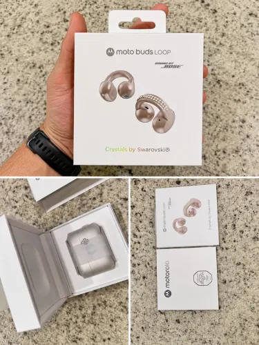 Moto Buds Loop Sound by Bose + Swarovski Cristals | Cor Champagne | Lacrado