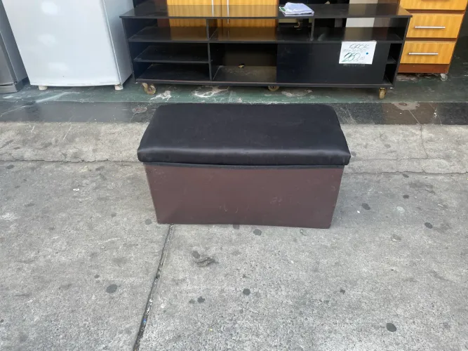 Puff Baú Preto Organizador