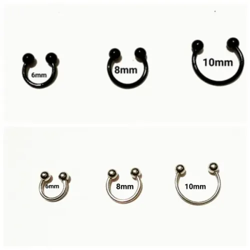 piercing ferradura prata ou prata 6,8,10 mm antialergico
