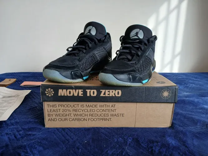 Nike air jordan 38 low preto/azul tamanho 42