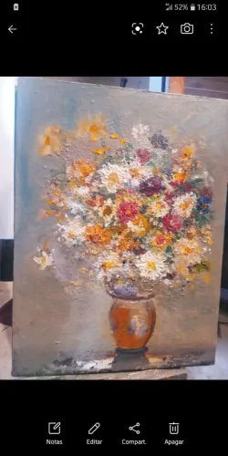 Quadro vaso de flores soltas