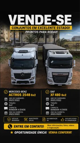 Vende-se dois caminhão completo Mercedes e Daf