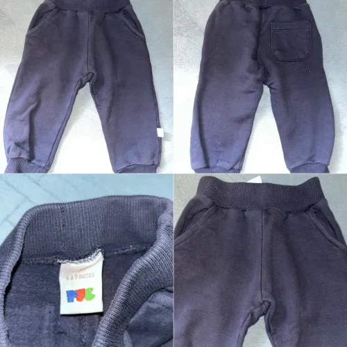 Calca moletom infantil azul marinho 6 a 9 meses