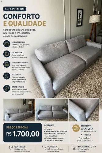 Sofá 3 Lugares 2.35 m REFORMADO