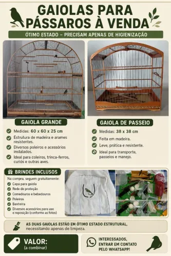 GAIOLAS e Acessórios