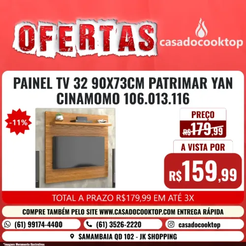 PAINEL TV 32 90X73CM PATRIMAR YAN CINAMOMO 106.013.116