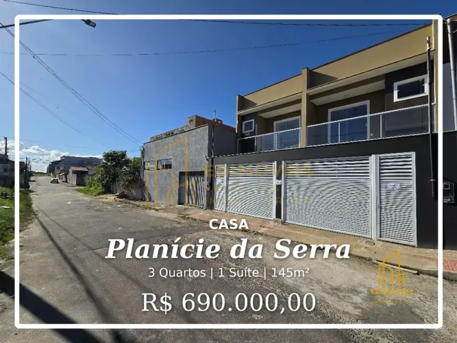 Casa com ampla sala e 2 vagas em Planície da Serra, não perca essa chance!