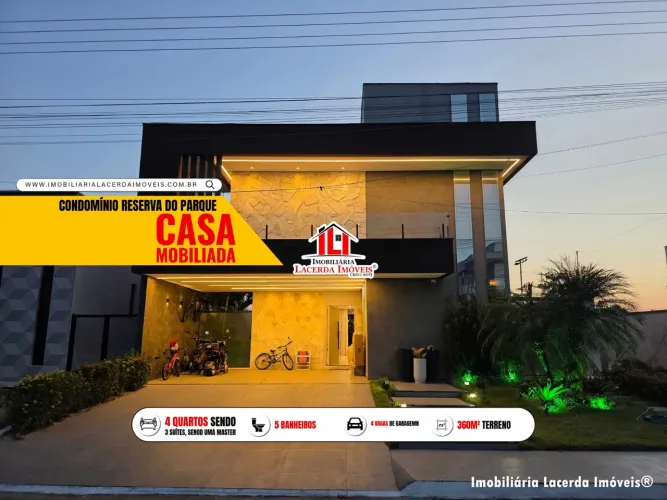 Reserva do Parque, Casa Duplex com 4 quartos sendo 3 suítes, Gerador 100% + Energia solar,