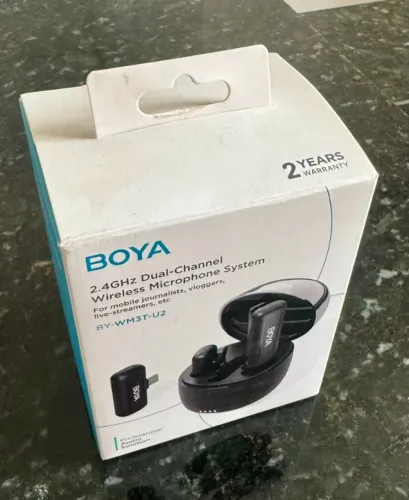Microfone de Lapela Boya Usb C Preto