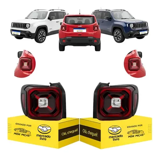 Par Sinaleira Traseira Jeep Renegade 2020 2021 Com Led Ambos Lados