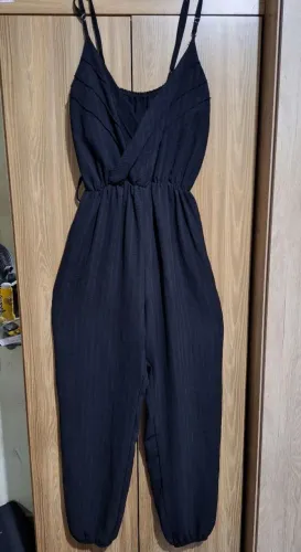 Macacão Longo Preto Casual - Tam M