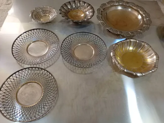 Peças banhado a prata antigas de 1900 hà 1970/1975