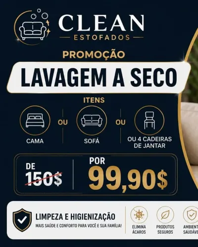 PROMOÇÃO higienização de estofados PB