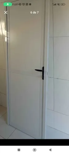 Porta em ACM Branca completa  75 x 2,04m - Nova