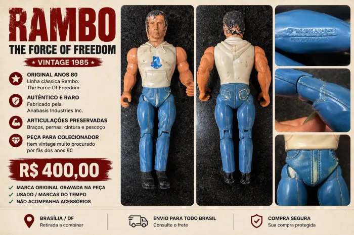 Boneco RAMBO THE FORCE OF FREEDOM ? VINTAGE 1985