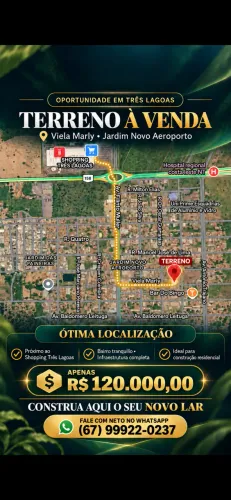 Terreno à venda próximo ao Shopping Três Lagoas