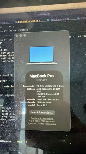Macbook Pro i9 2019 16gb 1TB SSD