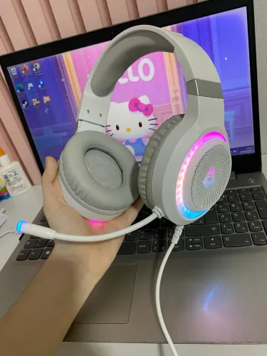 Headset Gamer Mancer Twiligth (Rainbow) 50mm - Branco