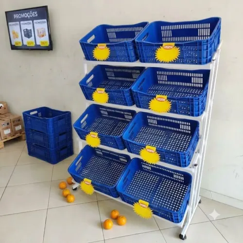 Fruteira 8 caixas azul