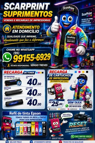 Suprimentos vendas e recargas de impressoras