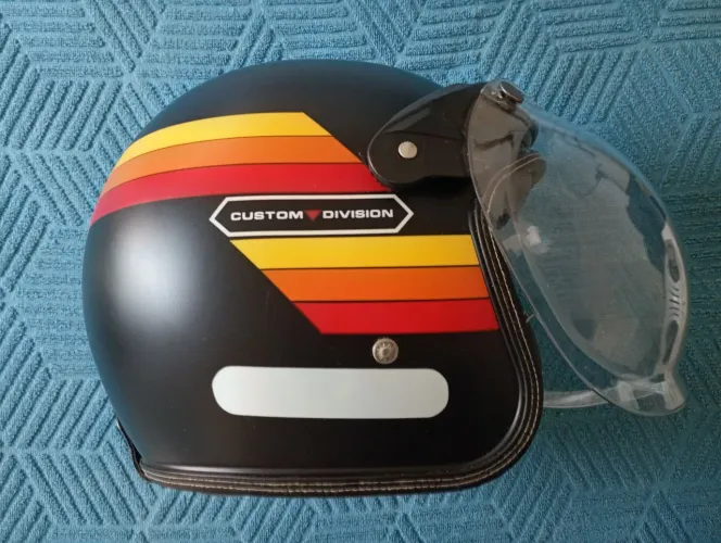Capacete Etceter custom retrô preto fosco número 58 muito conservado