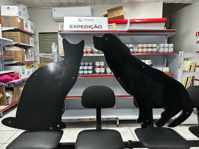 Cachorro e Gato de MDF