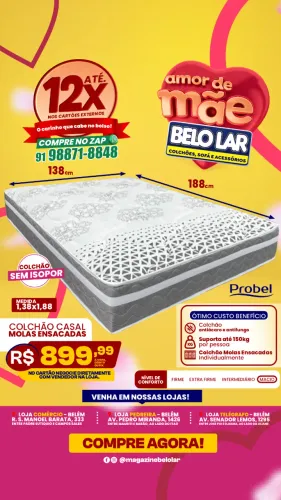 Colchão Casal Molas Ensacadas