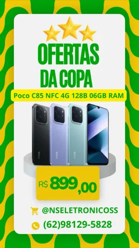 Celular Poco c85 4G NFC 06RAM 128GB Novo + Entregamos Grátis