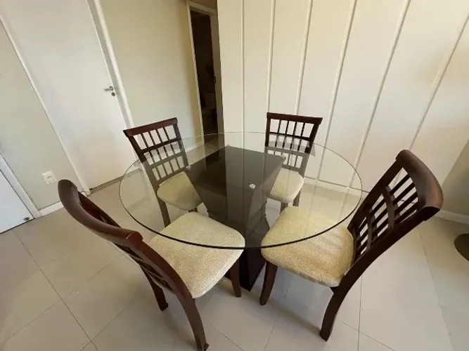 Mesa jantar redonda de vidro