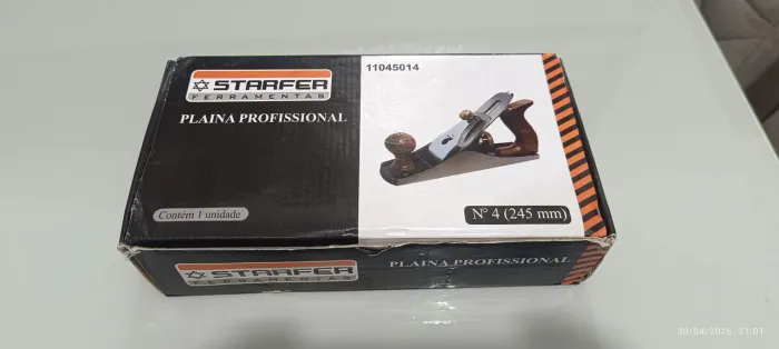 Plaina Manual Profissional Starfer Nº 4 (245mm) - Nova na Caixa