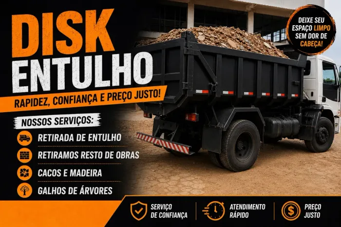 Retirada de entulhos 