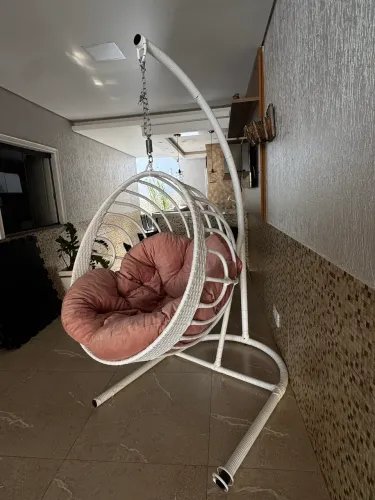 Balanço Suspenso Ninho Tramado Com Estofado