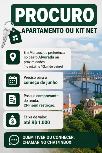 Procuro apartamento ou kitnet