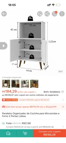 Móvel para cozinha, novo e na caixa!