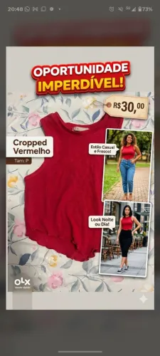 Cropped Vermelho Canelado 