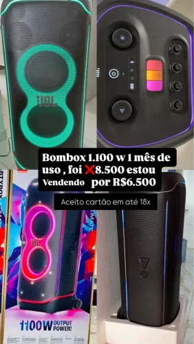 Bombox 1.100w 1 mês de uso na caixa