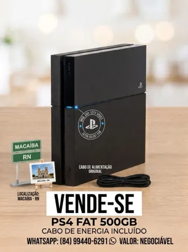 Vende-se PS4 modelo fat 500 gb