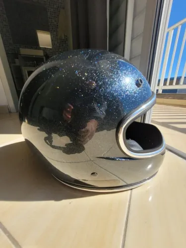 Capacete Urban Helmets Big Bore S Black Flake com acabamento brilhante