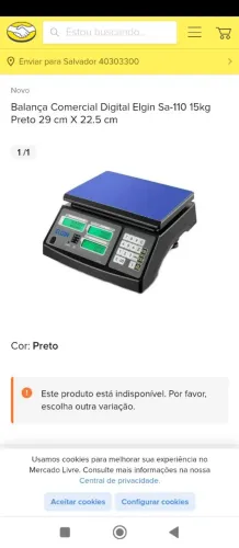 Balança Digital Elgin SA110