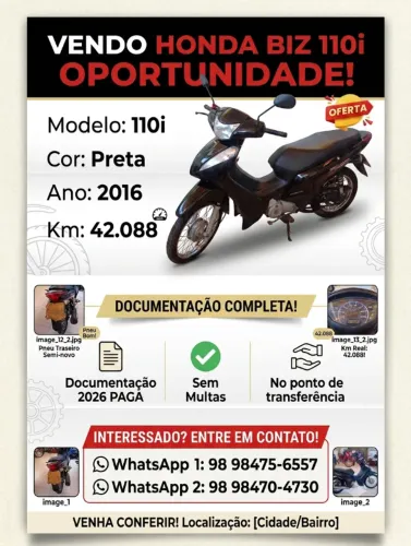 Moto só no ponto de rodar