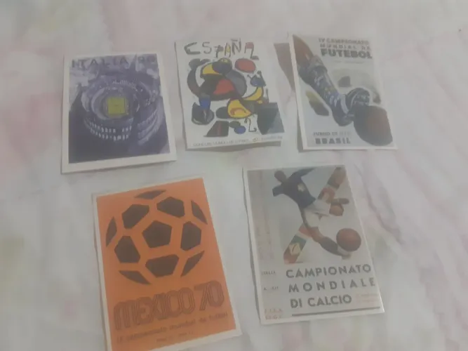 5 CARDS REVISTA PLACAR ANOS 80 COPA DO MUNDO LEIA O ANÚNCIO