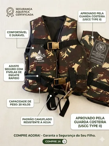 Colete salva vidas 20kg 