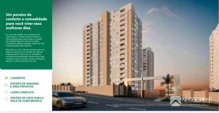 Apartamento com 2 dormitórios à venda, 44 m² por R$ 350.000,00 - Portal do Sol - João Pess