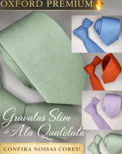 Kit 10 gravatas masculina verde menta social slim