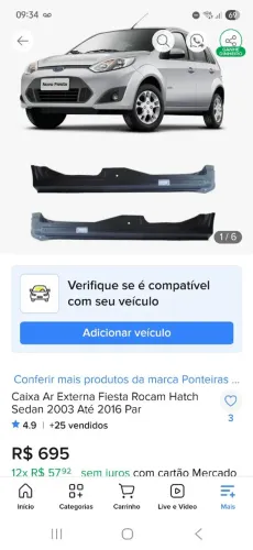 Caixa de ar externa 2003 a 2016 Fiesta 